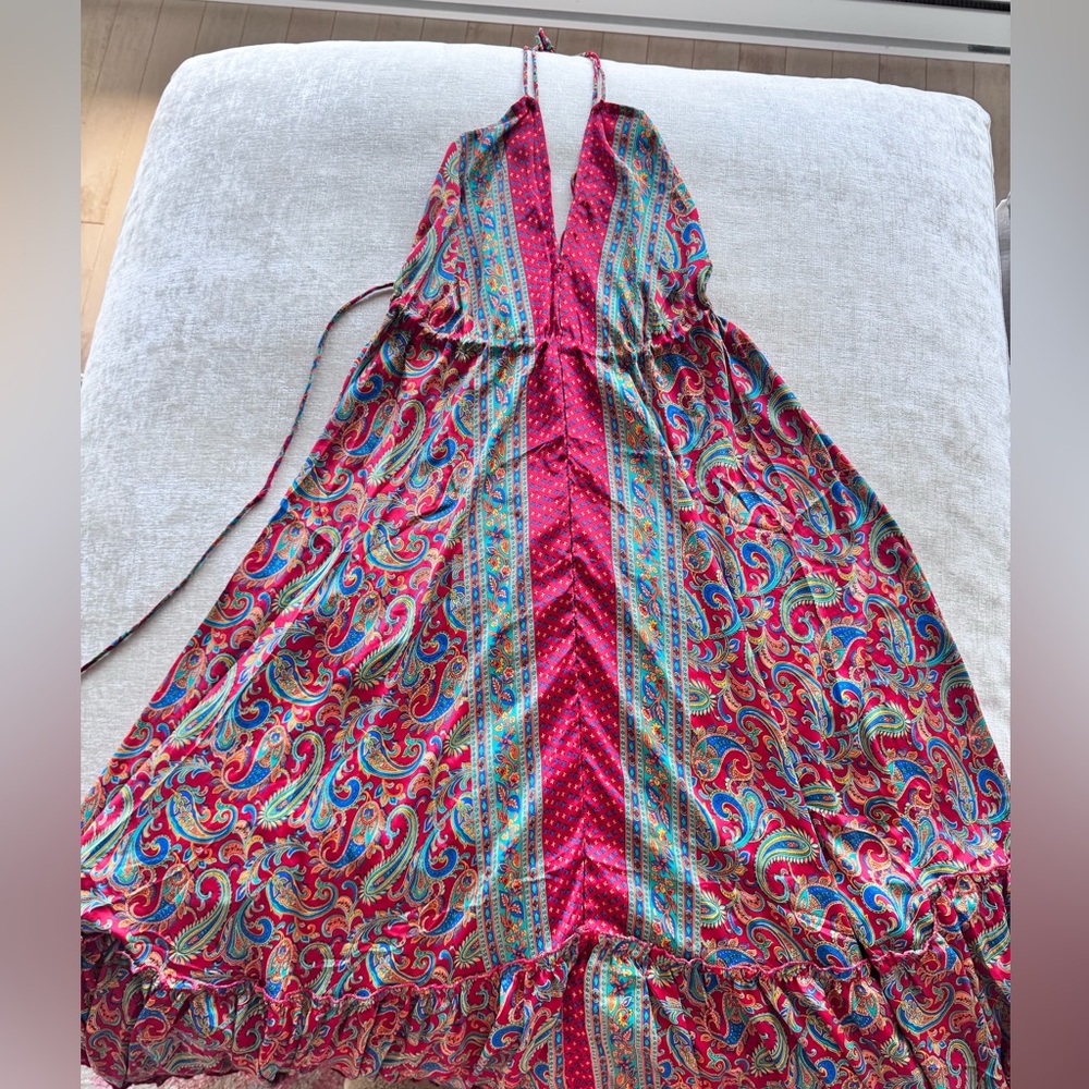 Vibrant Paisley Maxi Dress